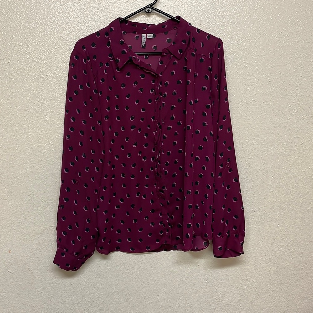 Purple and black blouse